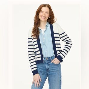 J Crew open stripped cardigan XS